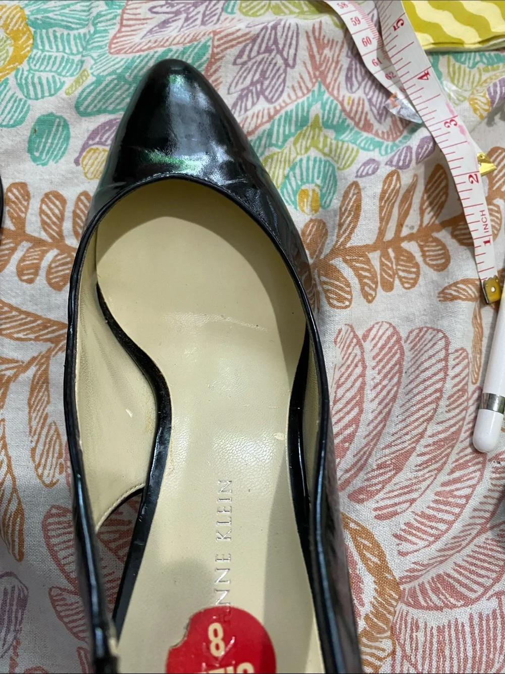 Real Patent Leather Slingback Heels. Size 8. Worn once. Leathe insole and bottom
